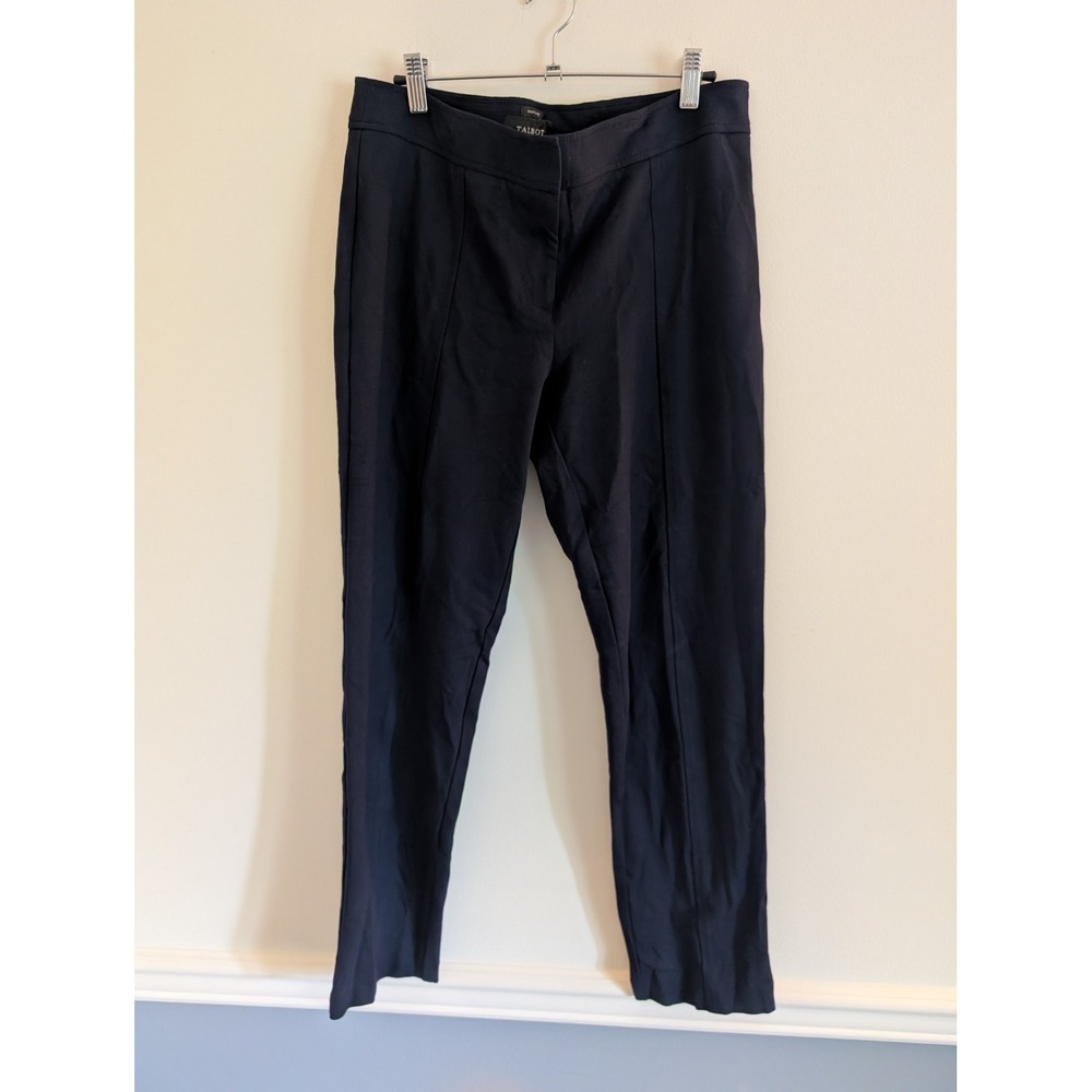 Talbots Signature Navy Blue Slim Leg Pintuck Trousers Pants Size 8 NWT career